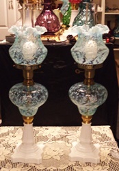 Blue Fern & Daisy Lamps