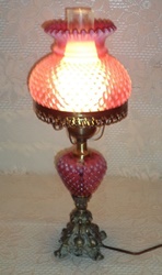 Cranbery Opal Hobnail Lamp- SOLD