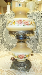 Pink Rose Victorian Lamp